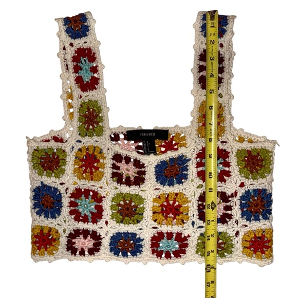Forever 21 Crochet Granny Square Crop Top - Picture 7 of 7
